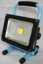 Akku-Strahler LED, 20 W, NW, Rahmenfarbe blau